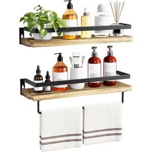 Bathroom Shelves with Towel Bar, Floating Shelves, Wall Shelves for Bathroom